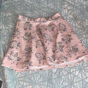 Light pink floral miniskirt